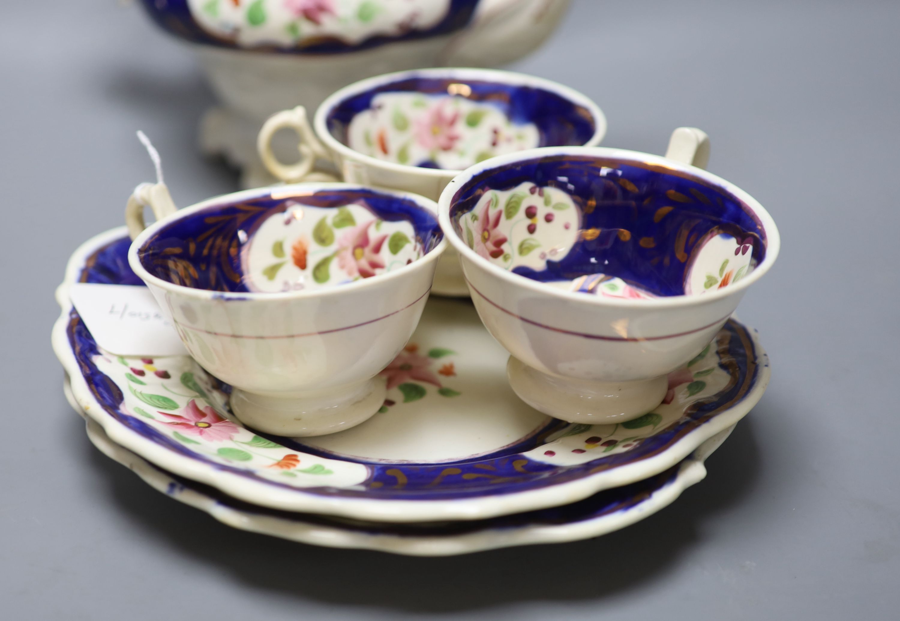 A Victorian Continental porcelain teaset